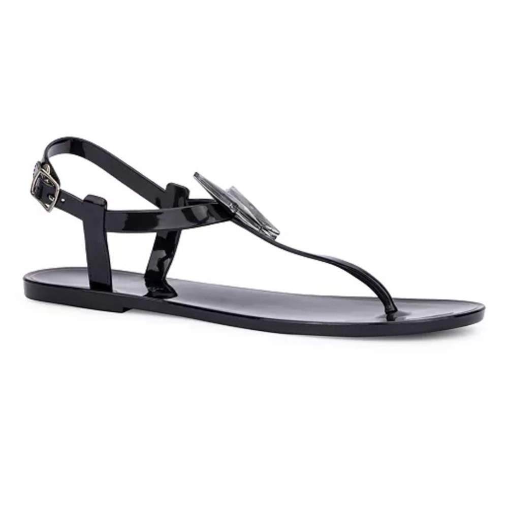 Olivia Miller Crystal Black Butterfly Jelly Thong Flip Flop Sandal 10 M - Picture 3 of 8